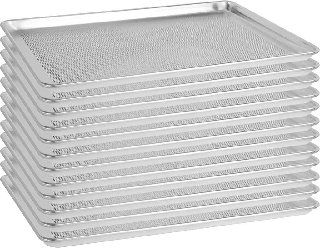 12 Pack Perforated Full Size 26" x 18" Baking Sheet Pan