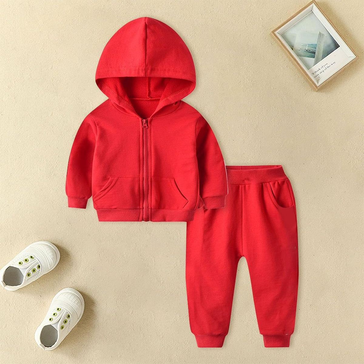 Toddler Cotton Jogging Sets 2pc Zip up Hoodies Joggers Sweatpants Fall Outfits Baby Boys Plain Hoodie Sweatshirts