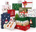 20 Pack Christmas Gift Boxes with Lids, 5 Sizes, 20 Festive Designs