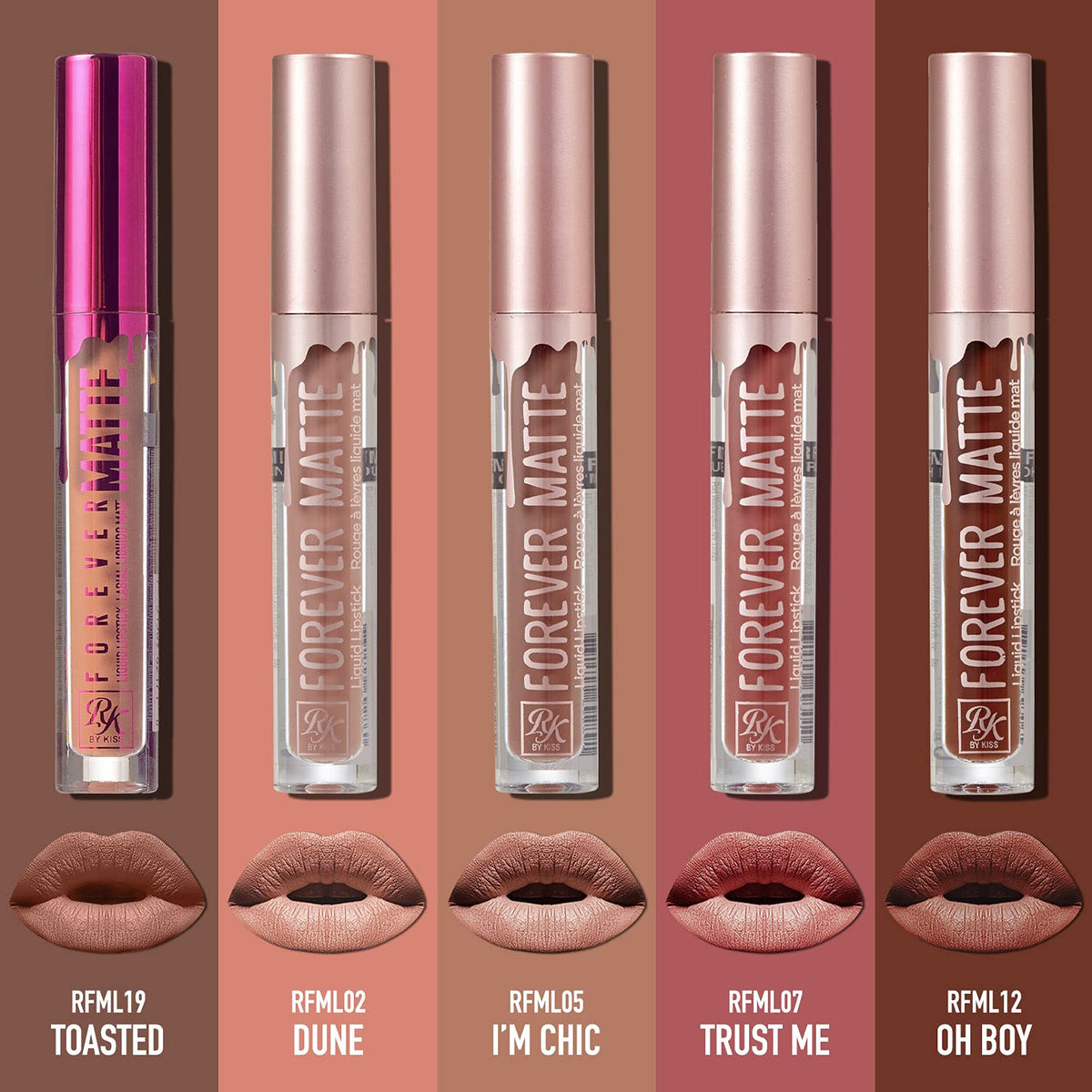 Forever Matte Liquid Lipstick 5 Pack - RFML02&05&07&12&19