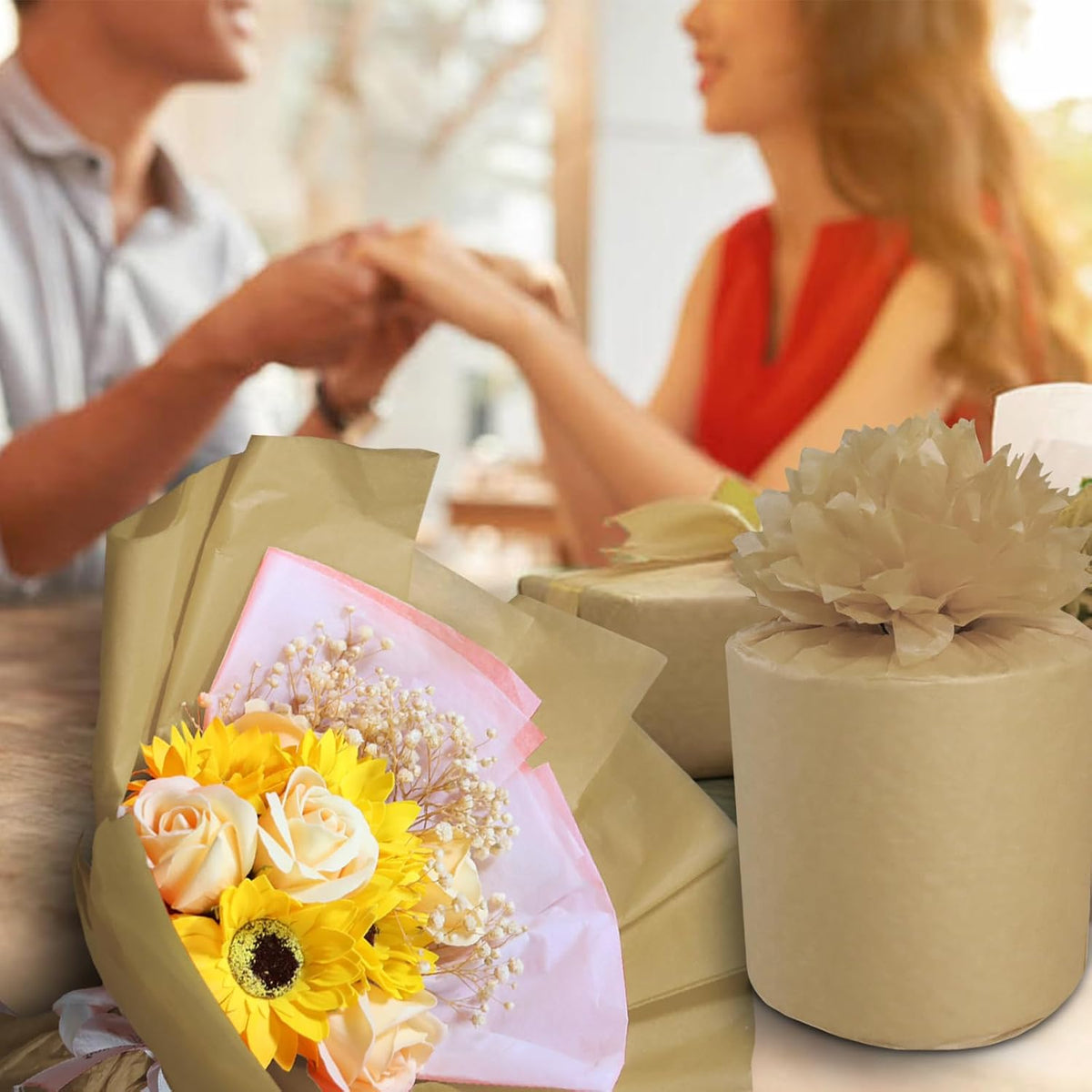 100 Sheets Kraft Tissue Paper 20x14 Inches
