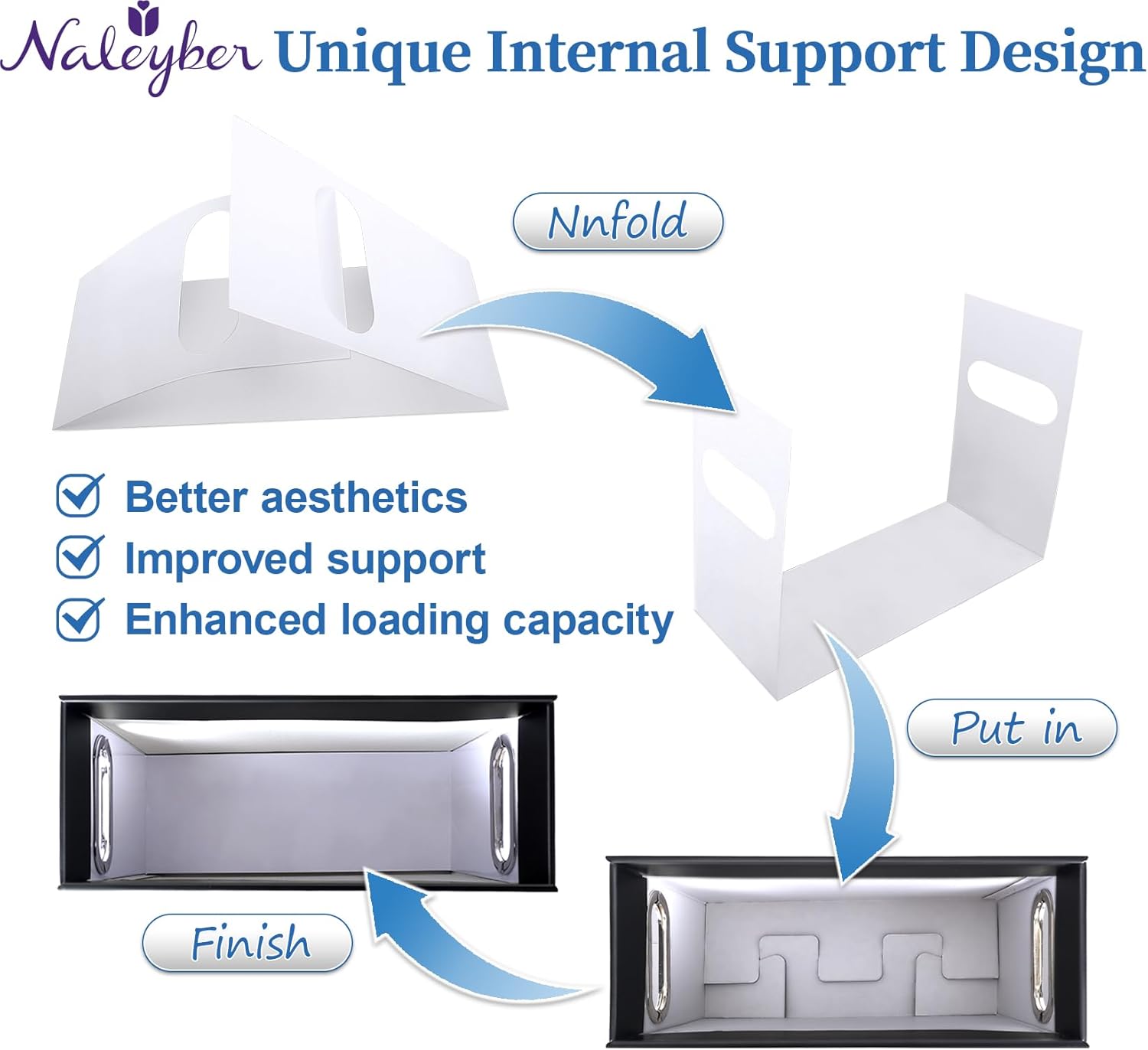 File Organizer Box with Lid & Handle, Thickened Cardboard Hanging File Folder Storage Boxes for Letter Size, Portable