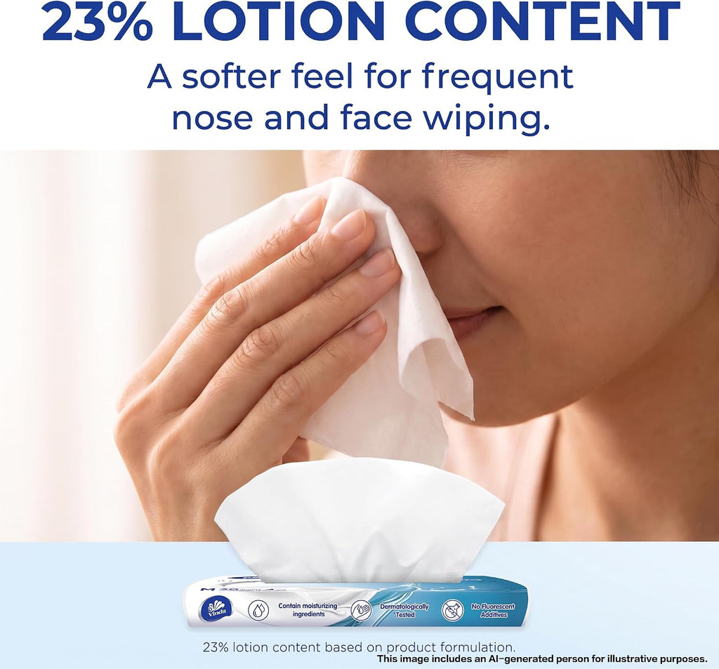 Car Tissues with Lotion, 4-Ply Facial Tissues, 8 Packs, 240 sheets