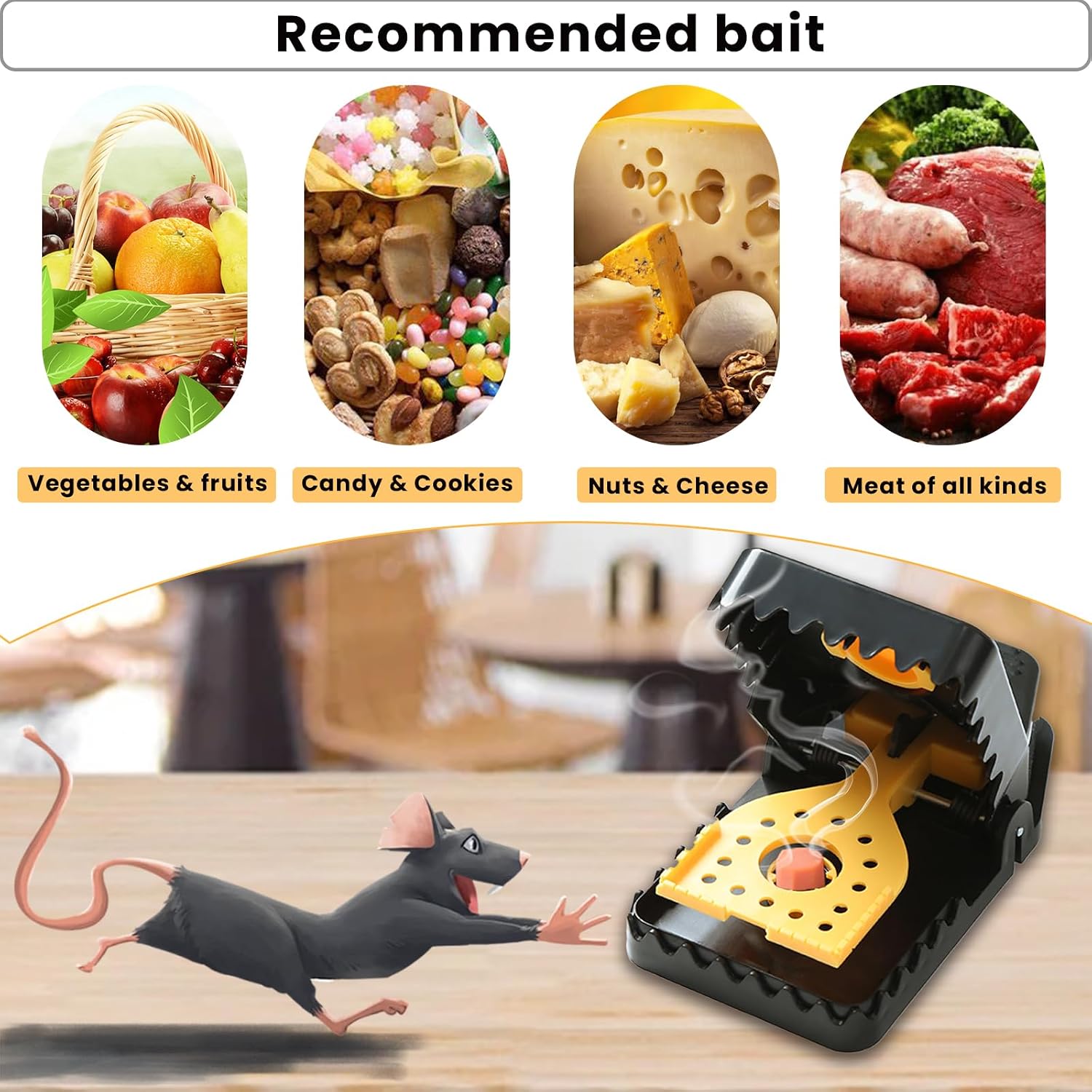 Mouse Traps Humane, Rat Trap Safe Quick Effectively No Touch clip Mouse Trap, Reusable Plastic Mousetraps Used Indoor