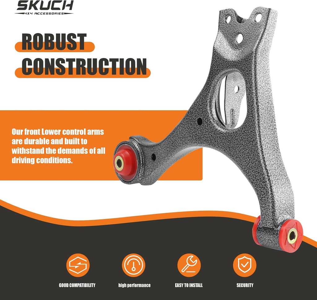 4pc Front Lower Control Arms & Ball Joints Kit for 2006-2011 Honda Civic & Acura CSX – 2 Lower Control Arms + 2 Lower Ball Joints, Direct Replacement K620382 K620383 K500069 K500070