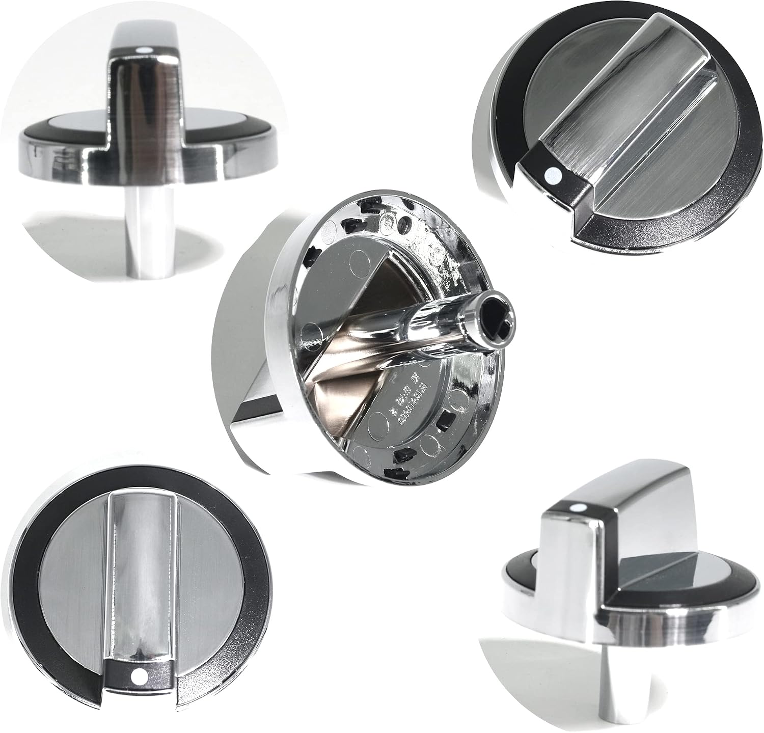 W10284885 Stove Knob Gas Control Assembly Burner Replacements Part 5PCS | Metal Plating, Compatible With Whirlpool