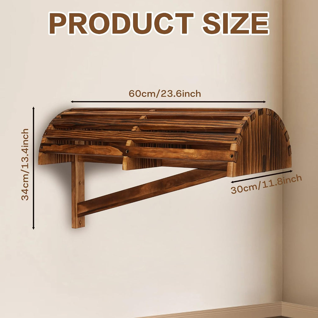 2 Pack Wood Saddle Rack Wall Mounted, 23.6 x11.8 x13.4 inch