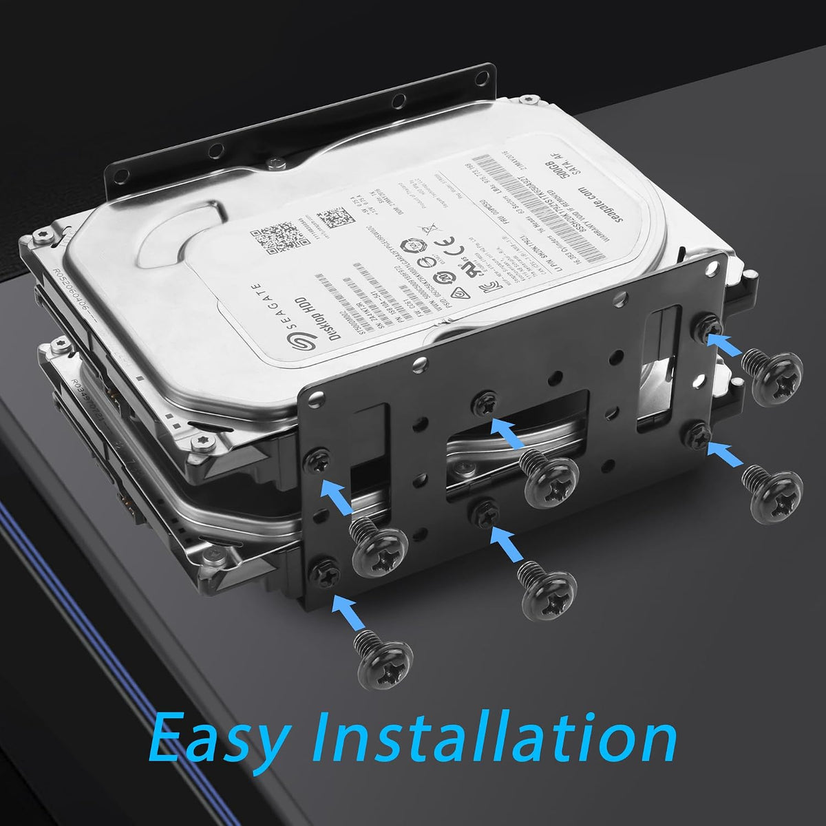 YAODHAOD 2.5" to 3.5" SSD/HDD Mounting Bracket, Up to 4 2.5 "SSDs Metal Mounting Bracket Internal Hard Drive Mounting Bracket Tray for PC/NAS/Server (2PCS)