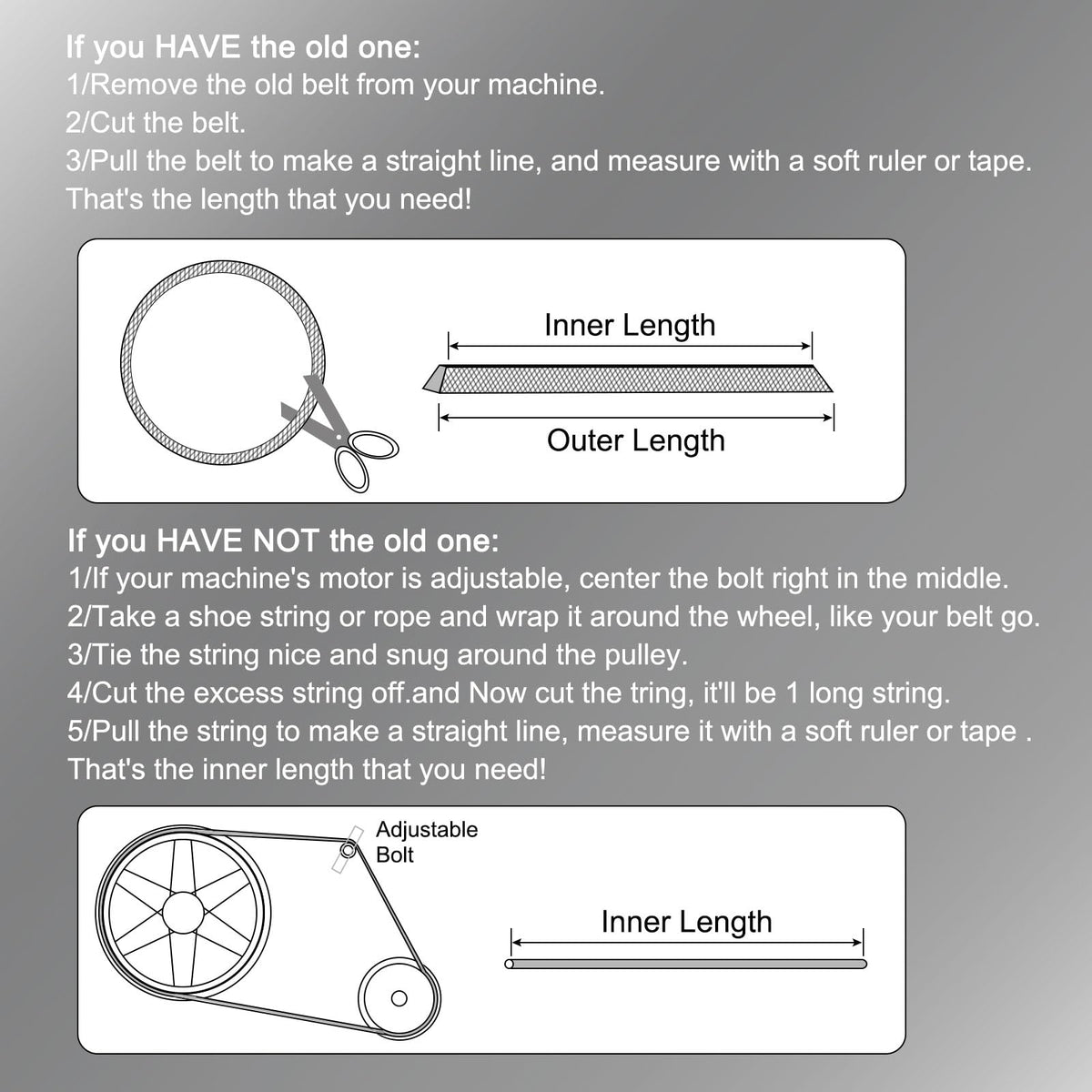 HARFINGTON XPZ-1080 V-Belts Drive Belt 1080mm Pitch Girth 10mm Width 8mm Height Rubber for Power Transmission