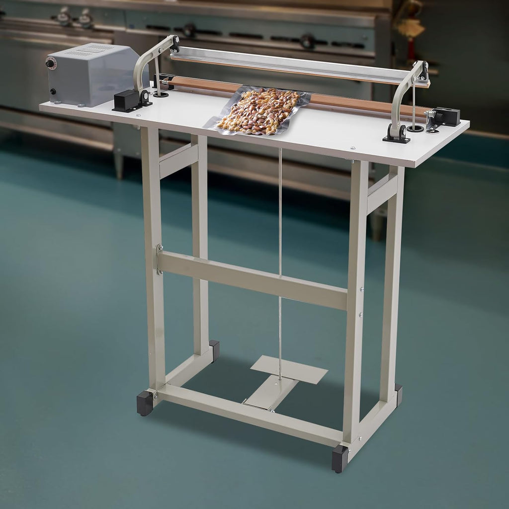 Heat Sealing Machine, 22.83" Foot Pedal Impulse Sealer, 0.2-2.5S Fast Heating, 0.024In Width & Adjustable Heating