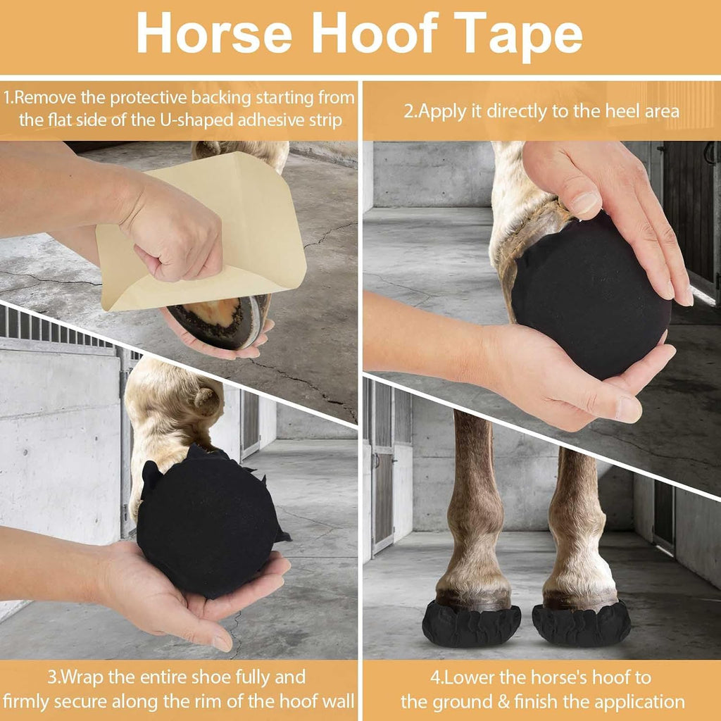 12 Pack Horse Hoof Tape, Hoof Abscess Pads Wrap for Horse, Breathable Hoof Tape Hoof Packing for Hoof Laminitis