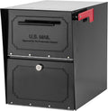 6200B-10 Oasis Classic Locking Post Mount Parcel Mailbox with High Security Reinforced Lock,Black,18.00 x 15.00 x