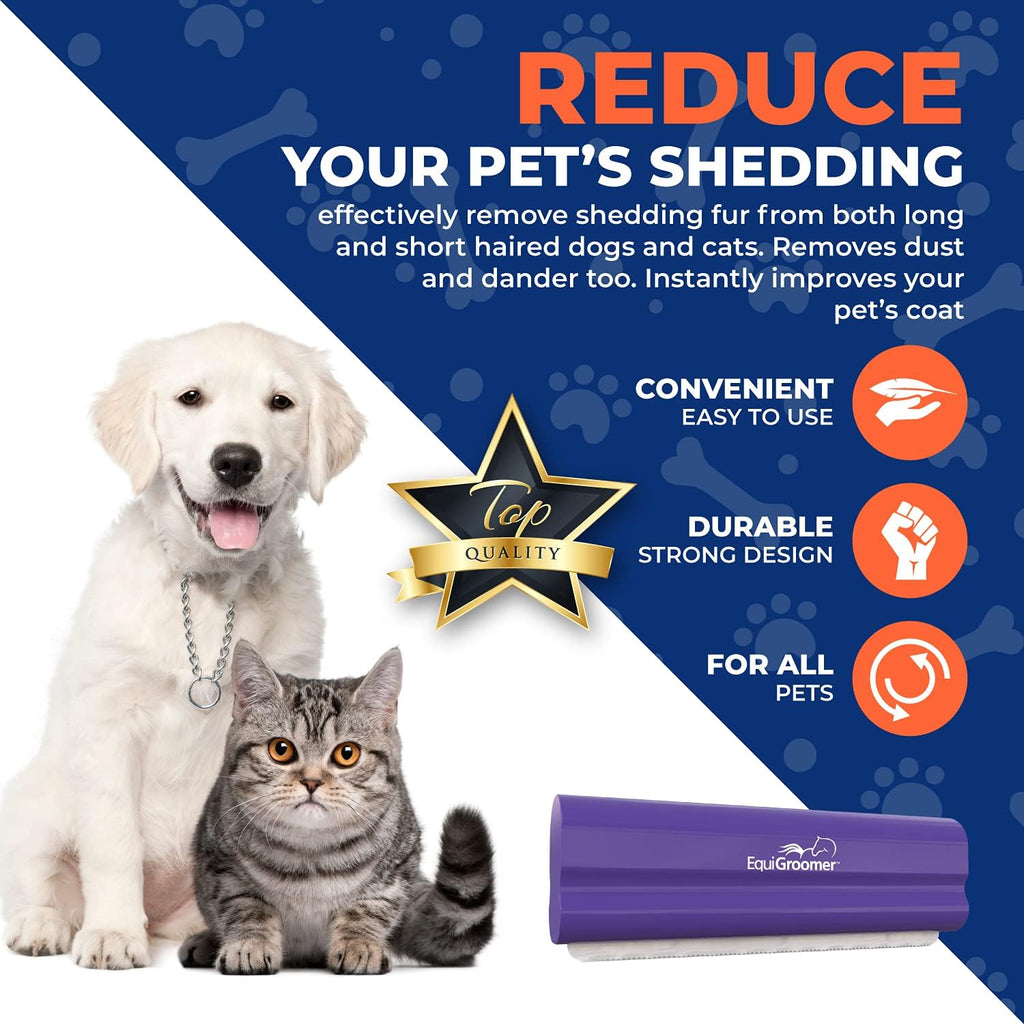 EasyGroomer Deshedding Brush for Dogs & Cats – Undercoat Grooming Tool for Short & Long Hair, Removes Loose Fur &