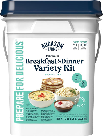 Breakfast and Dinner Variety Pail Emergency Food Supply Everyday