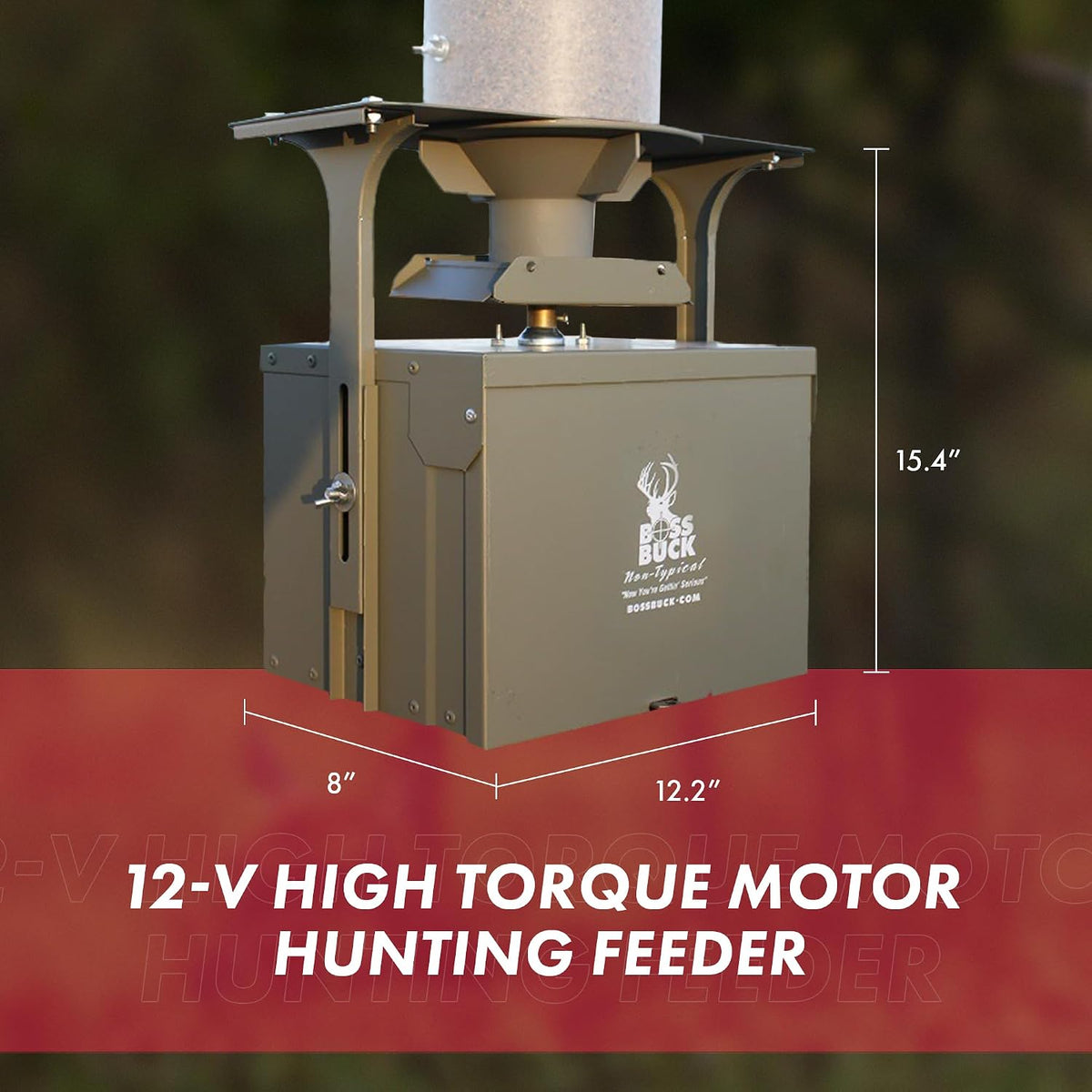 12V Auto Large Feed Kit | Hunting Versatile Automatic Durable Steel Control Box with Digital Timer & Motor for Deer