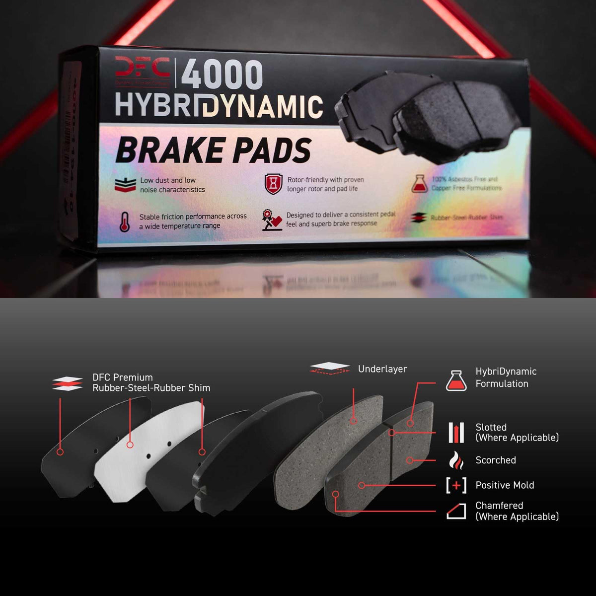 DFC Front 4000 HybriDynamic Brake Pads| Fits 1984-1987 Chevrolet Corvette