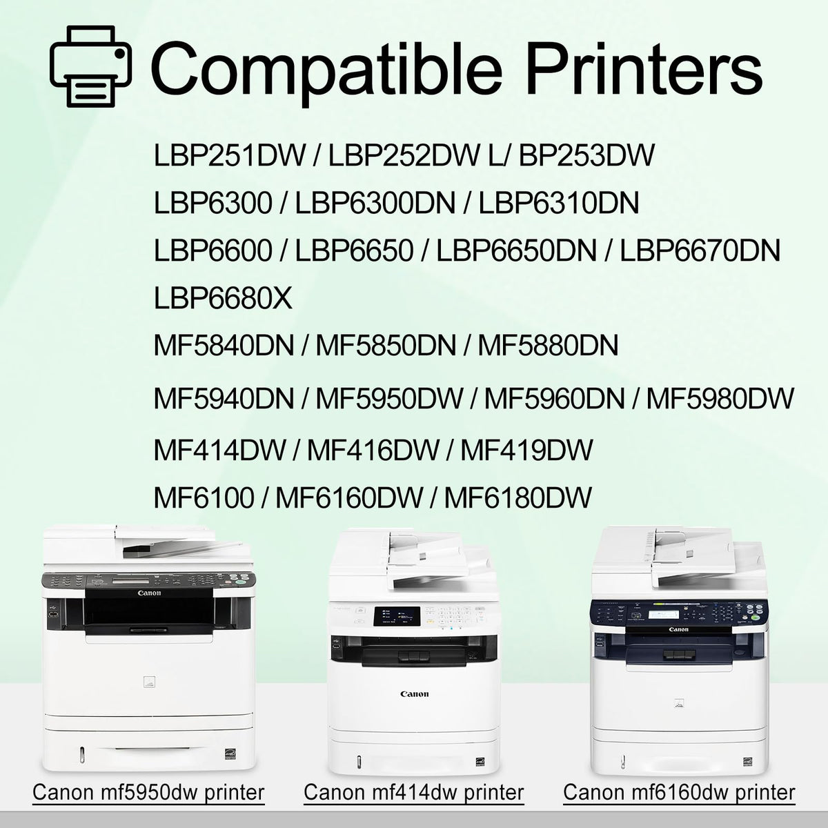 119 Black Toner Cartridge Compatible for Canon imageCLASS MF414dw, 2 Pack