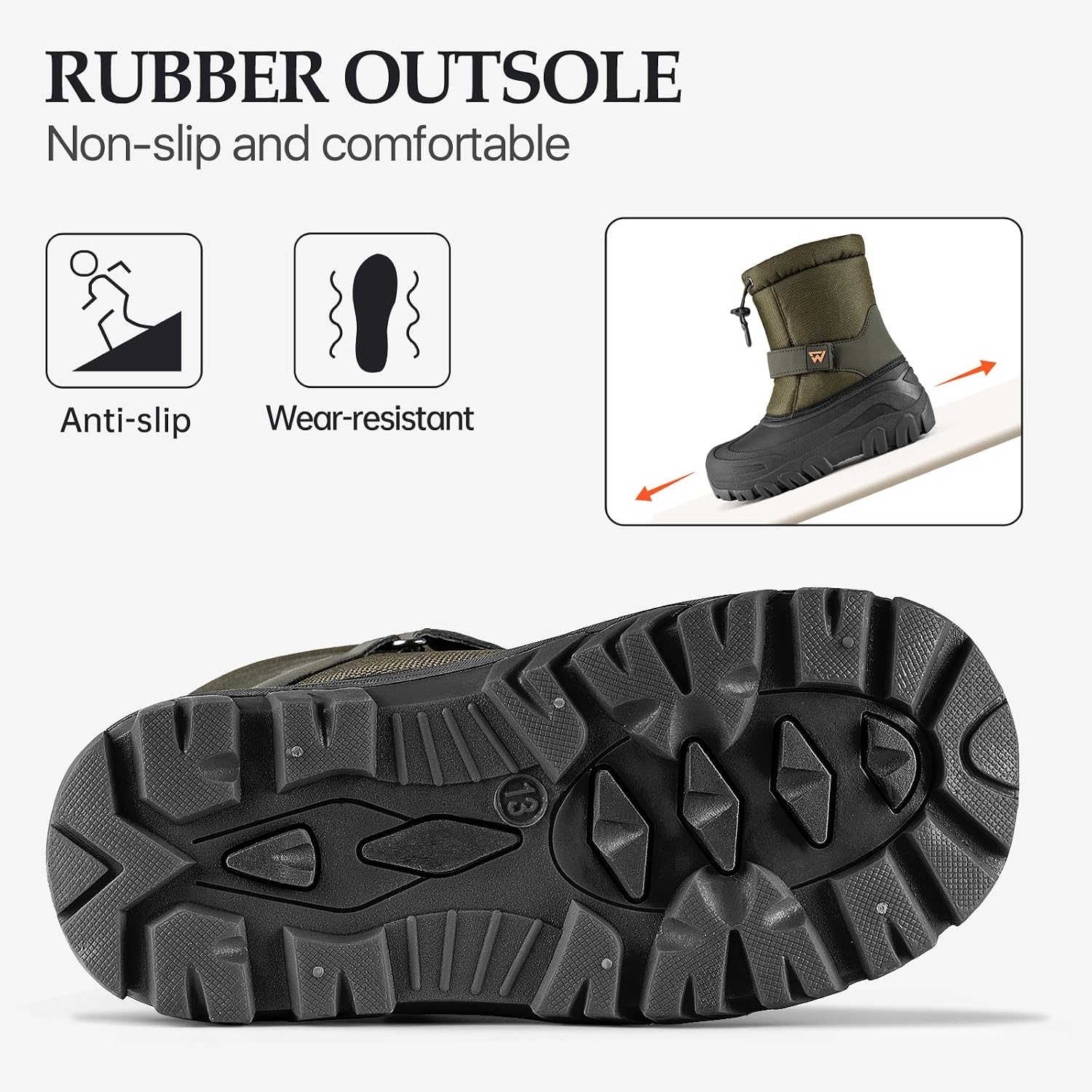 Boys Girls Snow Boots for Little/Big Kids | Waterproof,Lightweight,Outdoor Warm Cozy,Anti-Slip,Mid Calf,Lining