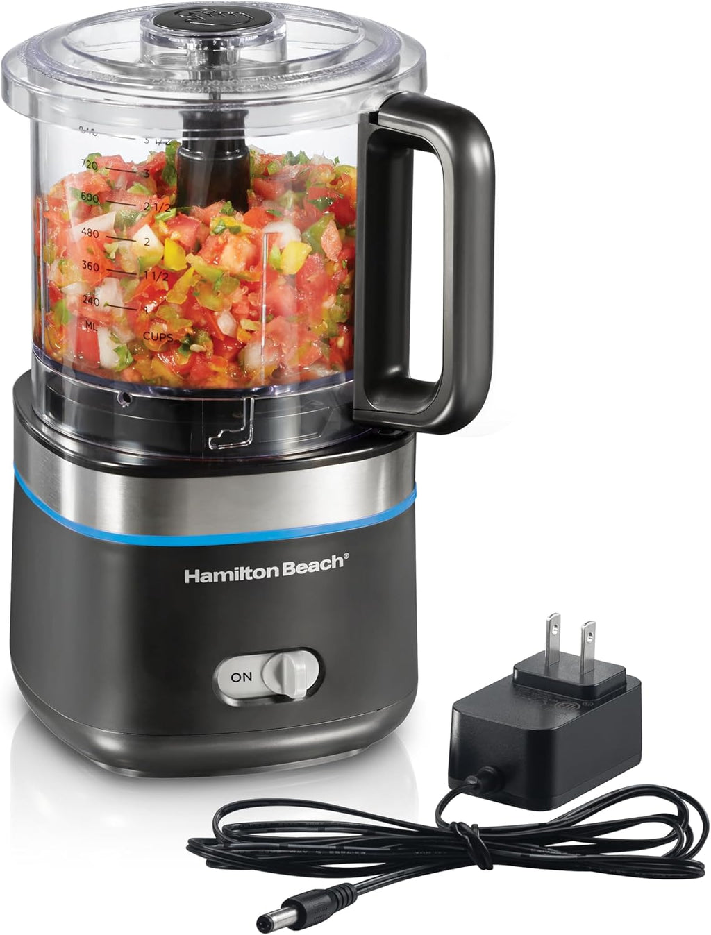 Powerful Cordless Mini Food Processor & Vegetable Chopper | 4 Cup Capacity | Fast Recharging, Includes Power Adapter
