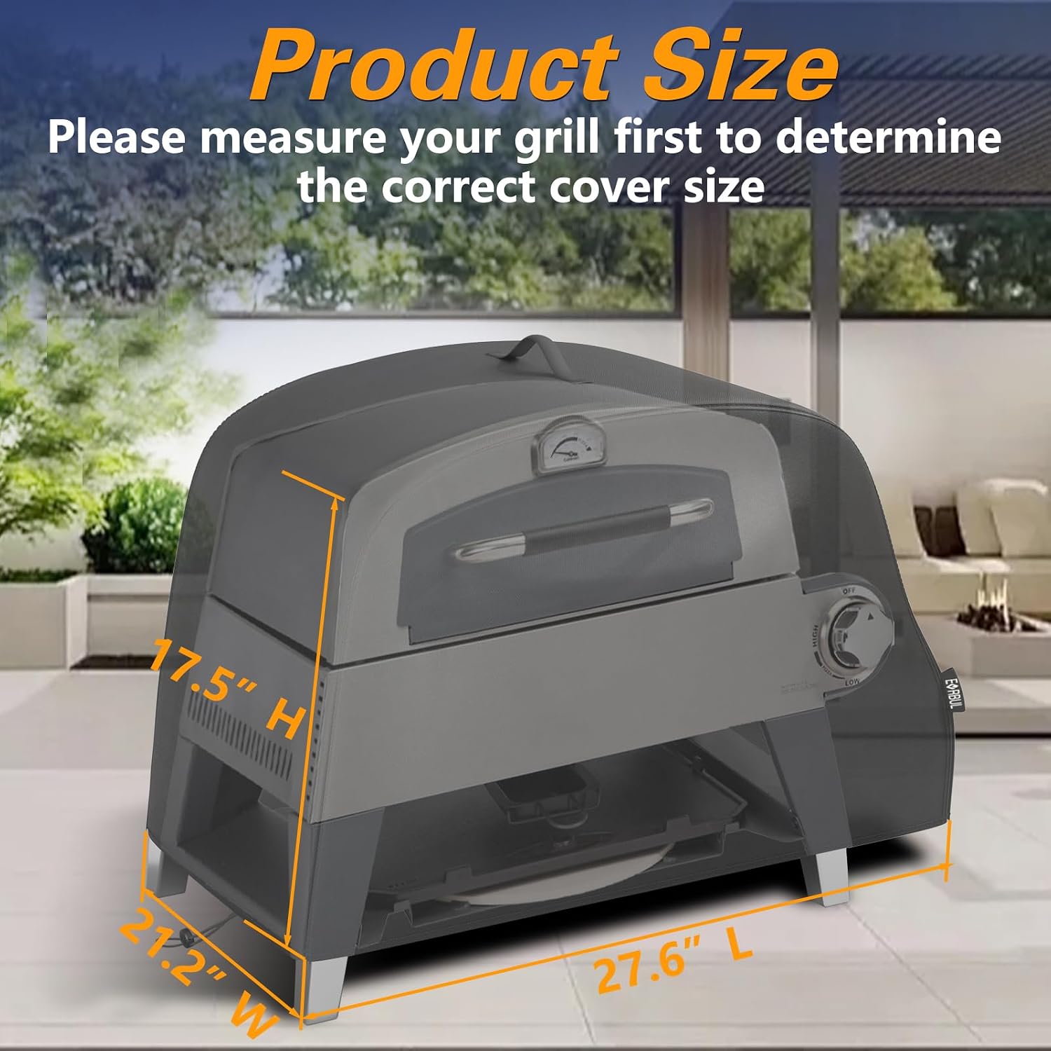 Pizza Oven Grill Cover Outdoor Waterproof 420D Pizza Oven Cover Compatible with Cuisinart CGG-403 3-in-1 Grill