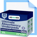 Disposable Bed Pads 23" x 36" - 25 Count - Large Bed Pads for Incontinence - Seniors, Adults & Kids Chucks Pads