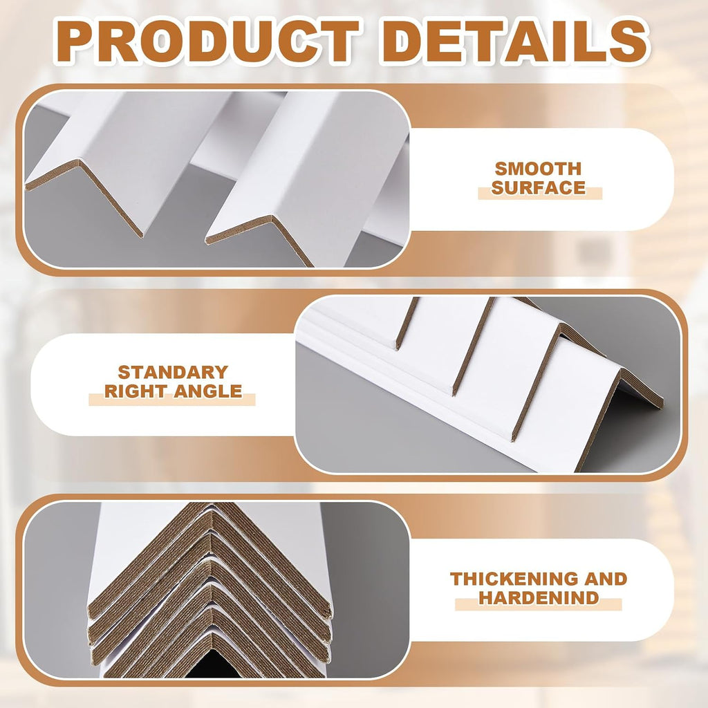 100 Pcs 1.89" x 1.89" x 12" Cardboard Edge Corner Protectors