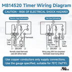 M814520 Commercial Refrigeration Defrost Timer, Without Metal Enclosure