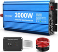 2000 Watt Pure Sine Wave Power Inverter, 12V DC to 110 Vdc to 120 Vdc, for Home, RV and Off-Grid Solar Systems, with