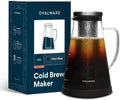 Airtight Cold Brew Iced Coffee Maker Pitcher and Tea Infuser with Spout - 1.0L / 34oz Ovalware RJ3 Brewing Glass