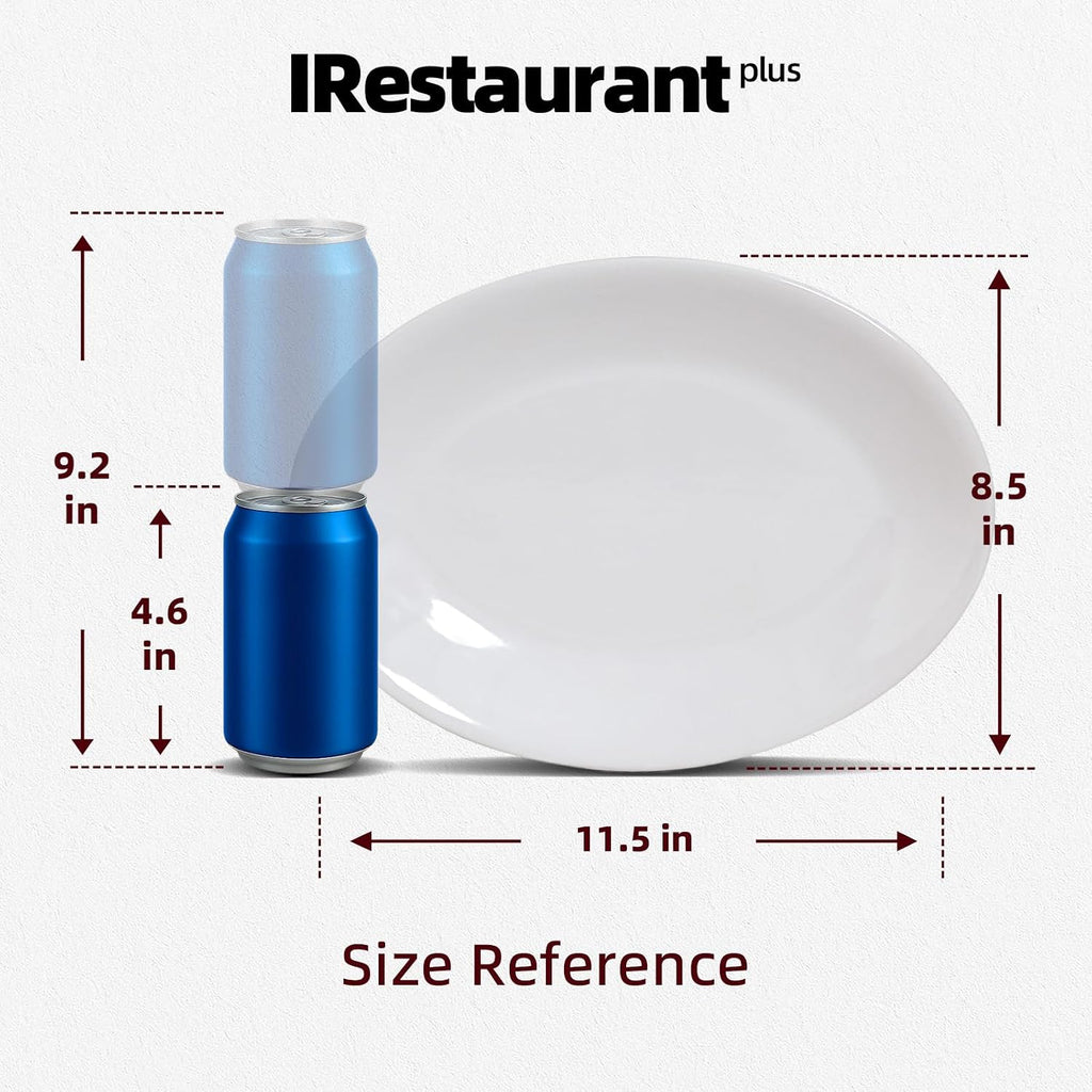 Stoneware Coupe Commercial Grade Dinnerware, Bright White, Oval Platter 11.75" x 8", Case of 12