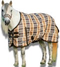 1200D Pony Turnout Blanket, 240G Fill, 54" - Brown & Cream Plaid