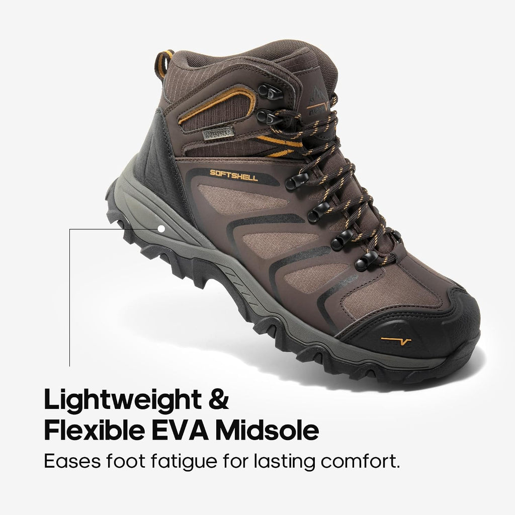 Waterproof Steel Toe Work Boots for Men | ASTM Safety Construction Boots Slip-resistant Outsole Comfortable &