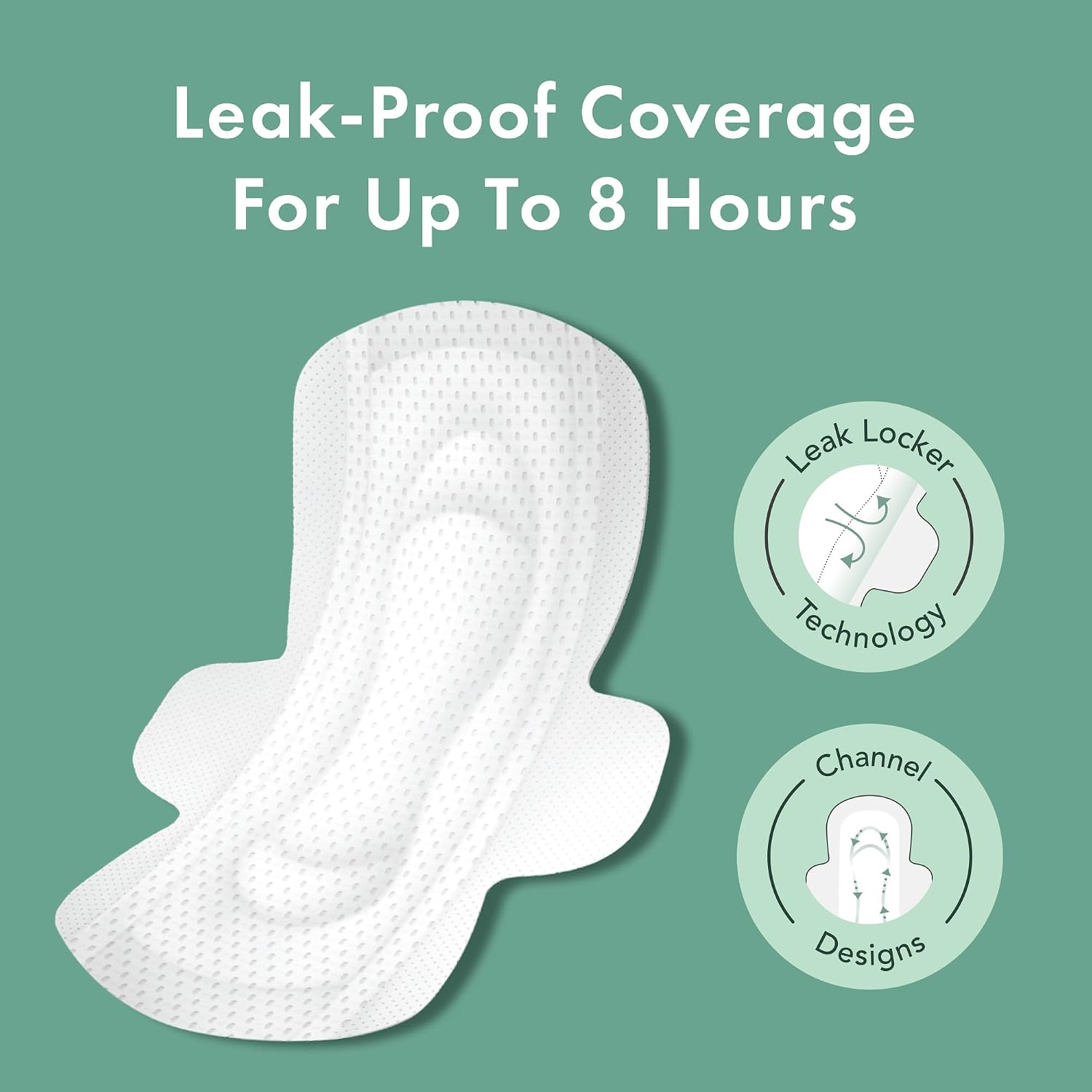 Organic Cotton Cover Sanitary Pads for Women Moderate (Regular, 28 Ct) | Ultra Thin Period Pads with Wings, Regular