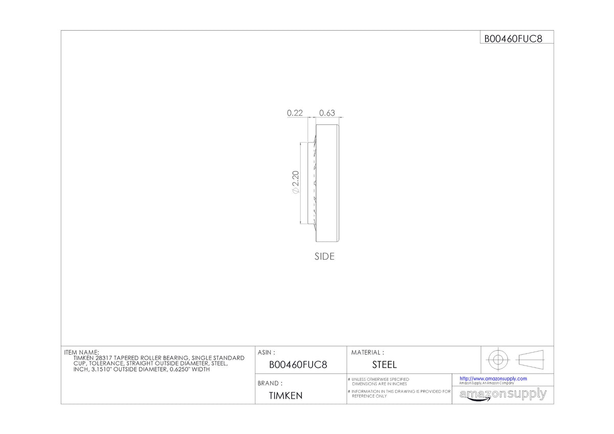 Timken Tapered Roller Bearing Cup - 28317