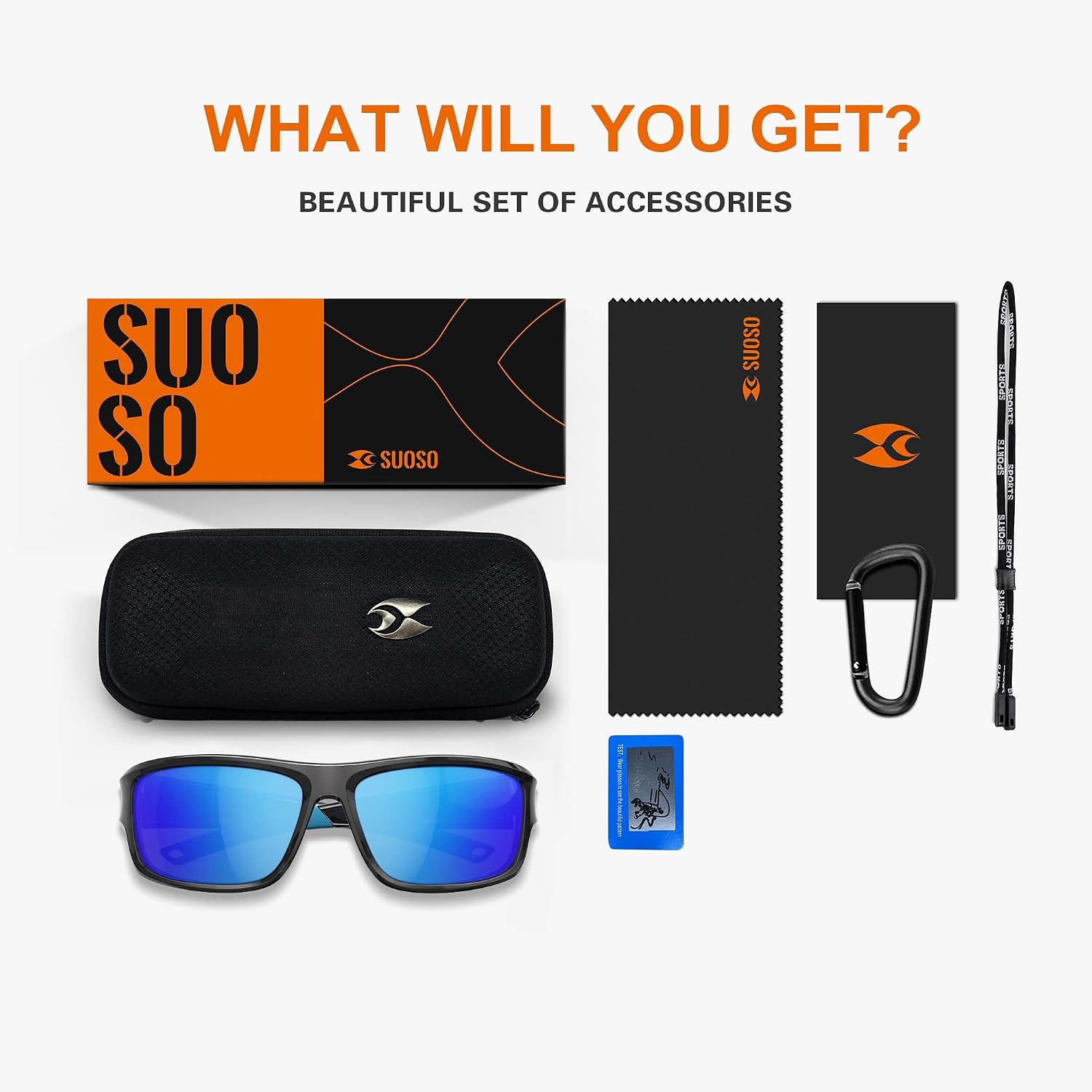 Polarized Sports Sunglasses for Men & Women Wrap Design UV Protection | HD polarized TAC Lens Reduces Glare Non-slip