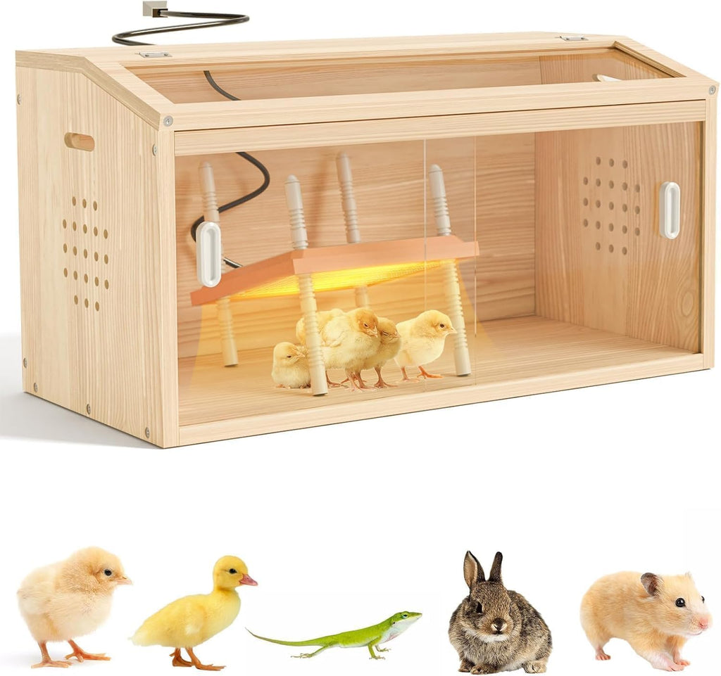Brooder Box for Chicks Wooden Chick Brooder for Baby Chicks, Ducks