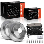 A-Premium 10.31 In (262mm) Rear Solid Brake Rotors and Ceramic Pads Kit