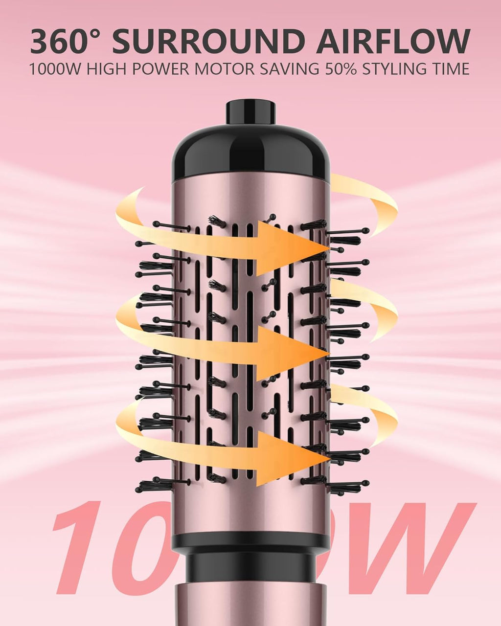 Rotating Hair Dryer Brush, 4-in-1 Hot Air Styler and Rotating Brush, Rotating Blow Dryer Brush with 2 Detachable