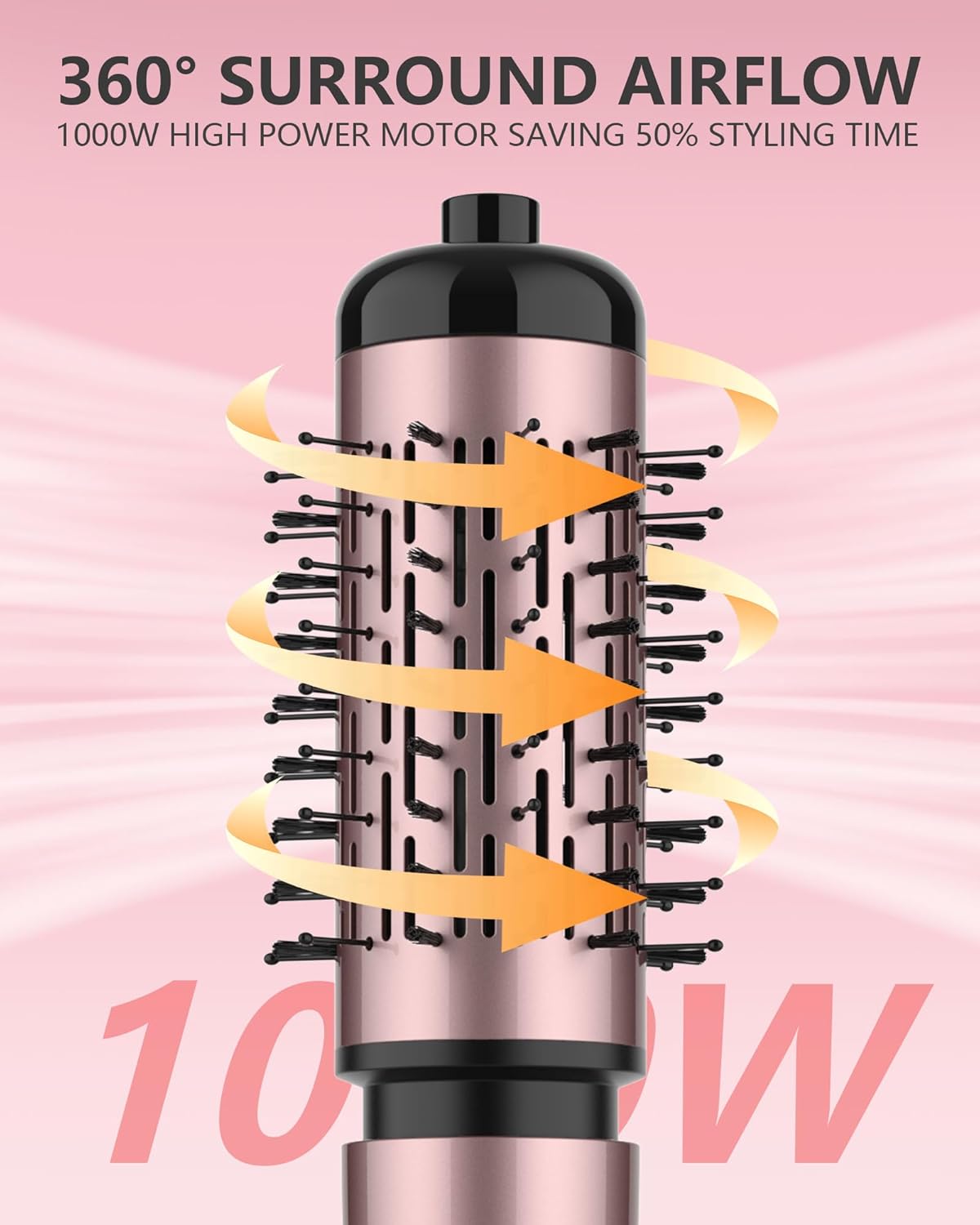 Rotating Hair Dryer Brush, 4-in-1 Hot Air Styler and Rotating Brush, Rotating Blow Dryer Brush with 2 Detachable