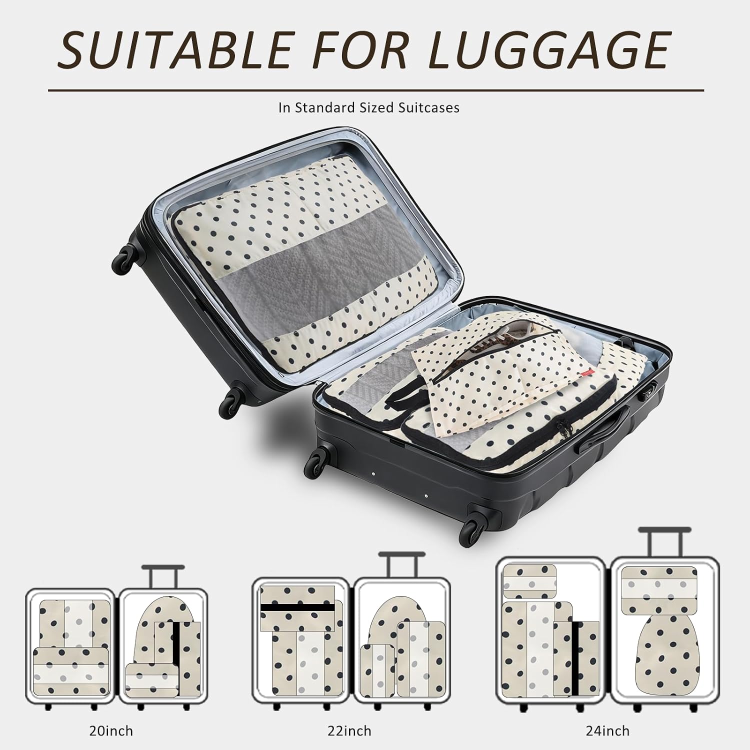 5 Set Packing Cubes for Travel Essentials Ultralight Luggage Packing Organizers with Laundry Bag and Shoe Bag for