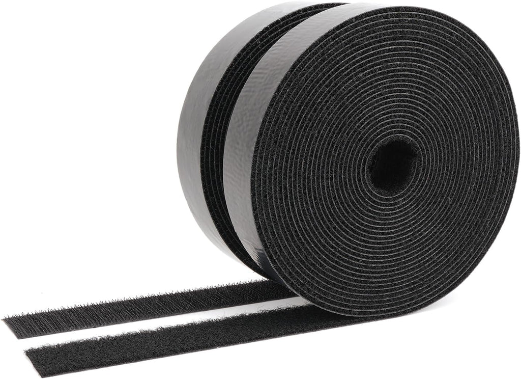 Hook and Loop Tape 20Ft x 1Inch Heavy Duty Double-Sided Adhesive Strips, Strong Sticky Back Fastener Roll, Cuttable