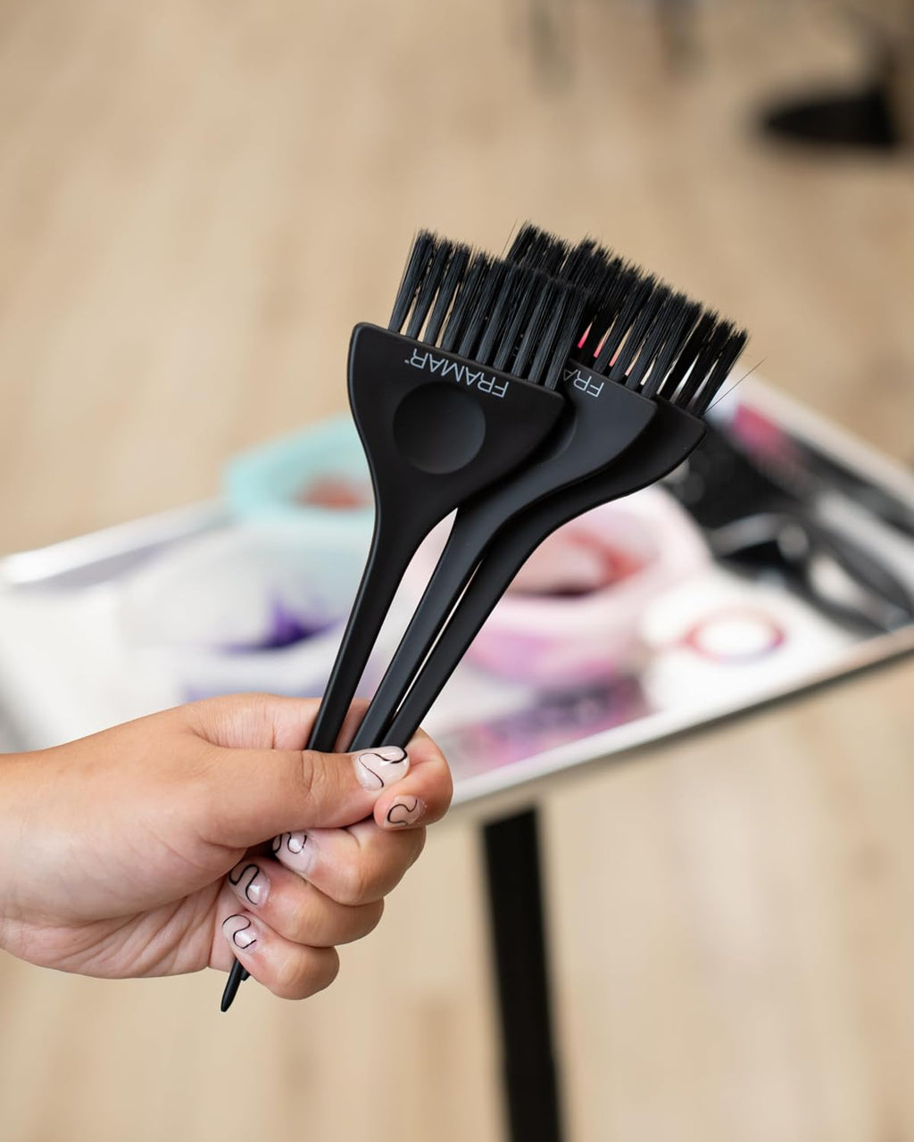 Black Hair Color Brush Set - Hair Coloring Brush for Hair Dye - Color Bowl with Cleaner Set – Mixing Bowls