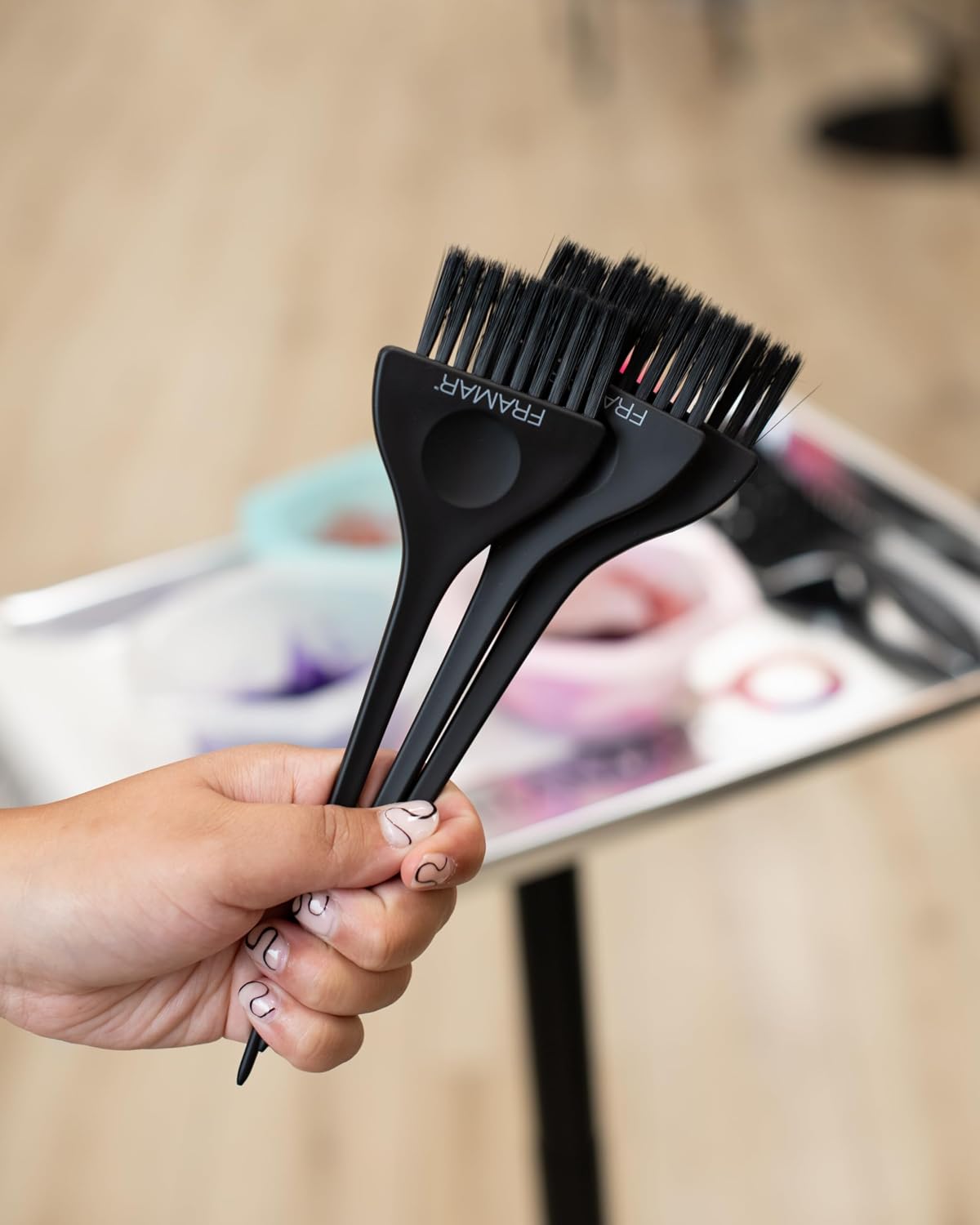 Black Hair Color Brush Set - Hair Coloring Brush for Hair Dye - Color Bowl with Cleaner Set – Mixing Bowls
