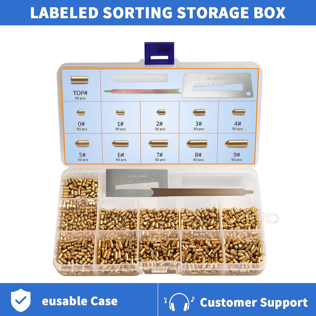 SC1 SC4 Keyway Rekey Kit for Schlage Locks(0-9, 50 Each) | DIY Lock Rekeying Set Include 3-Tool & Brass Bottom Pins