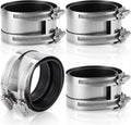 Hicarer 4 Pcs No Hub Couplings Shielded Flexible Pipe Coupling, 3 Inch