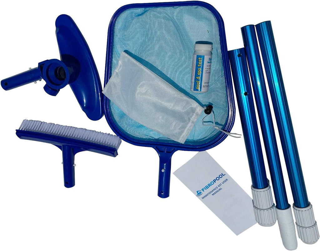 Above Ground Pool Maintenance Kit – Telescoping Pole, Leaf Skimmer Net, Vacuum Head & Pool Brush – Easy Clean Kit for