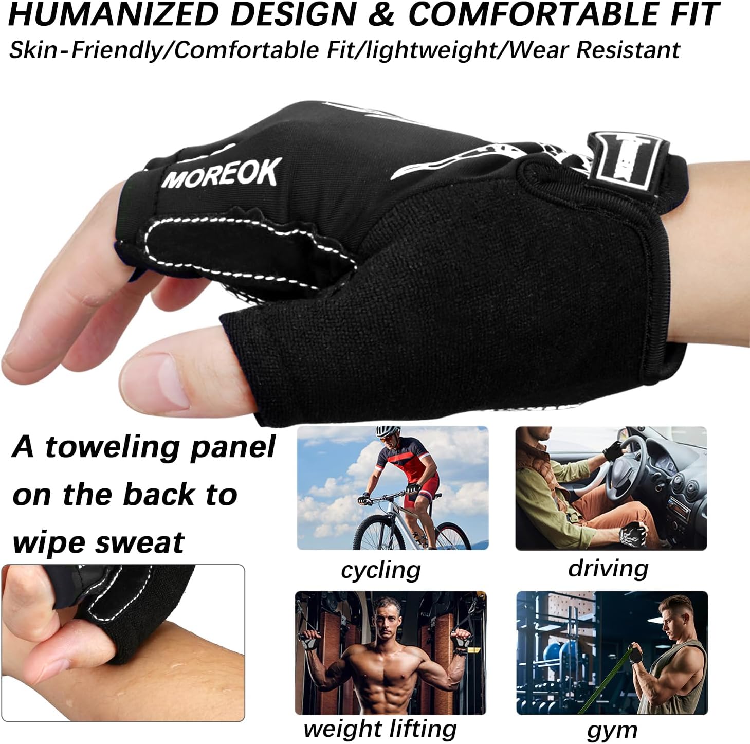 Cycling Gloves Bike Gloves for Men/Women-[5MM Gel Pad] Half Finger Bicycle Biking Gloves for Cycling/Weight