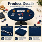 36 Inch Felt Card Game Tablecover Round Tablecloth,Blue