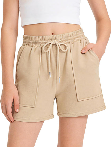 Girls Casual Cargo Shorts Athletic Running Shorts with Pockets 5-14Y