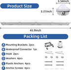 hykolity 4FT LED Vapor Tight Light, 40/50/60W Vapor Light Fixture, 130LM/W